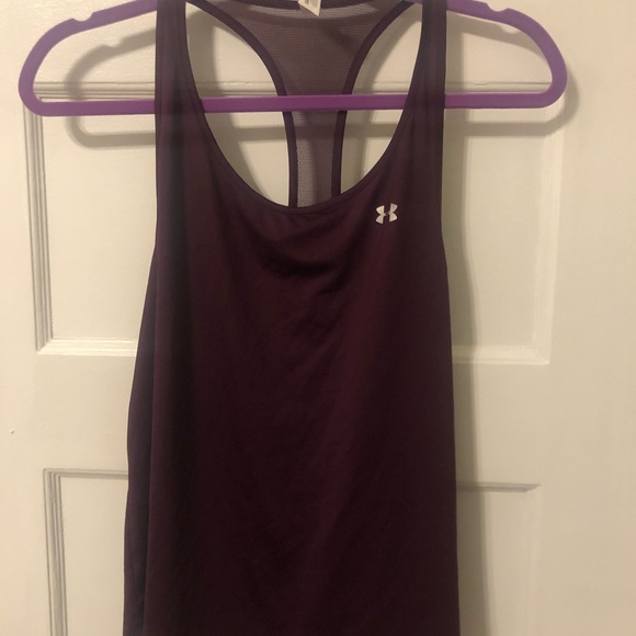 Under Armour Heat Gear Mesh Back Tank: Merlot - Picture 3 of 5